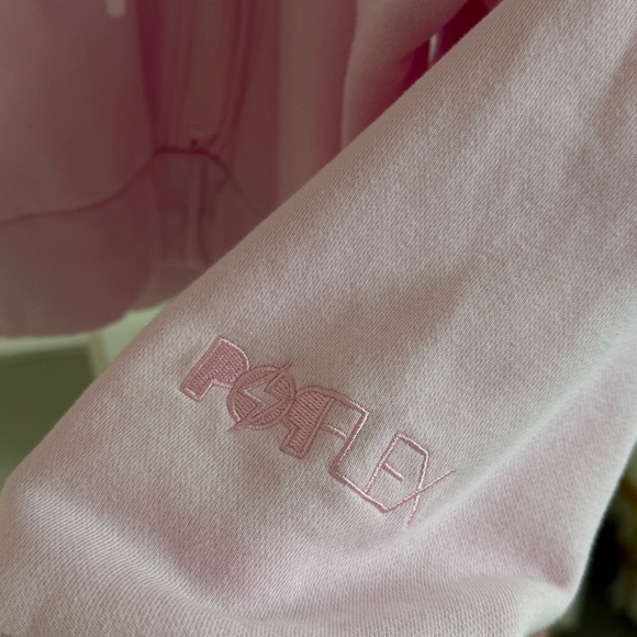 POFLEX Pink Half-Zip Cropped Hoodie | Size L - Picture 8 of 11